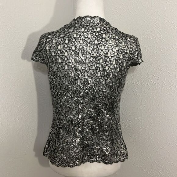 ALBERTO MAKALI Women's Vest Crocheted Short Sleeve Small - Picture 5 of 7